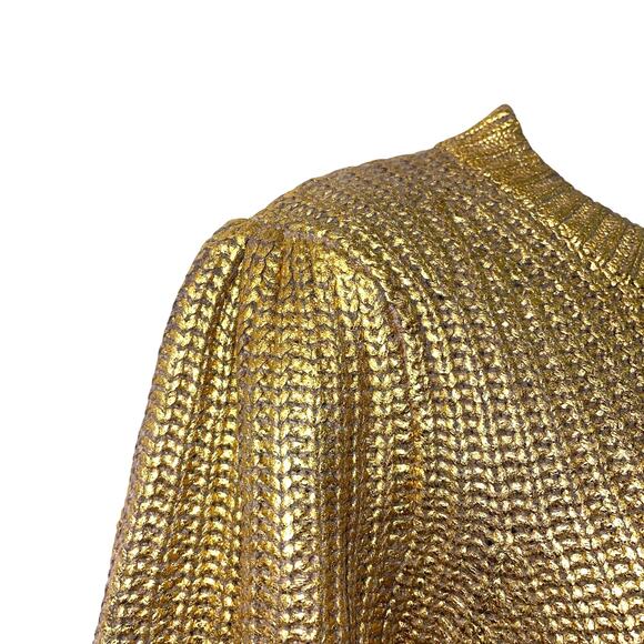 Boden Hand Printed Gold Rib Knit Cardigan Size US 6 UK 10 NWT - Picture 4 of 7